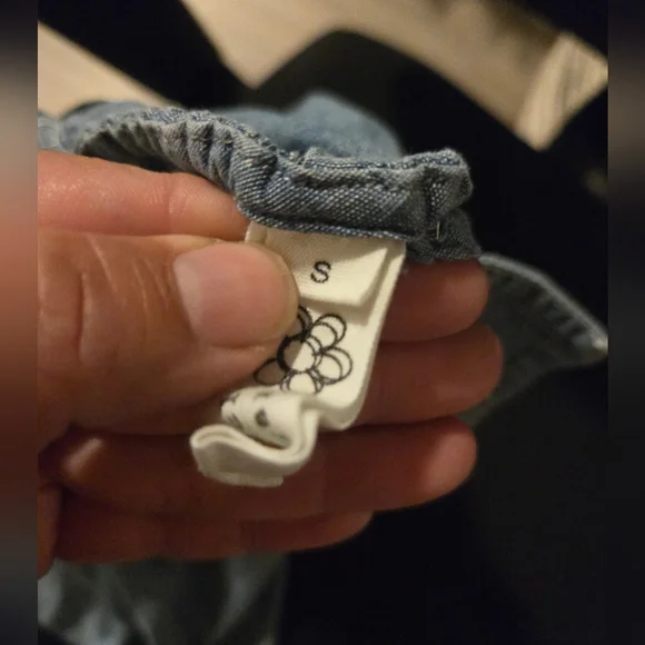 Uncle Frank Denim Midi Dress Front Pockets Sz Small Back Cutout - Picture 5 of 10